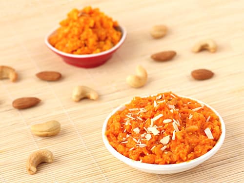 Gajar halwa aux amandes et noix de cajou